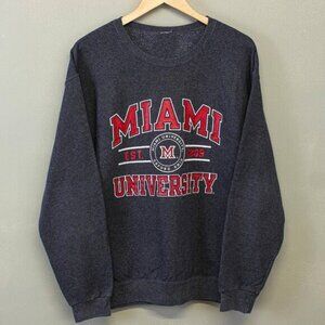 miami university grey shirt retro dark heather JK678
